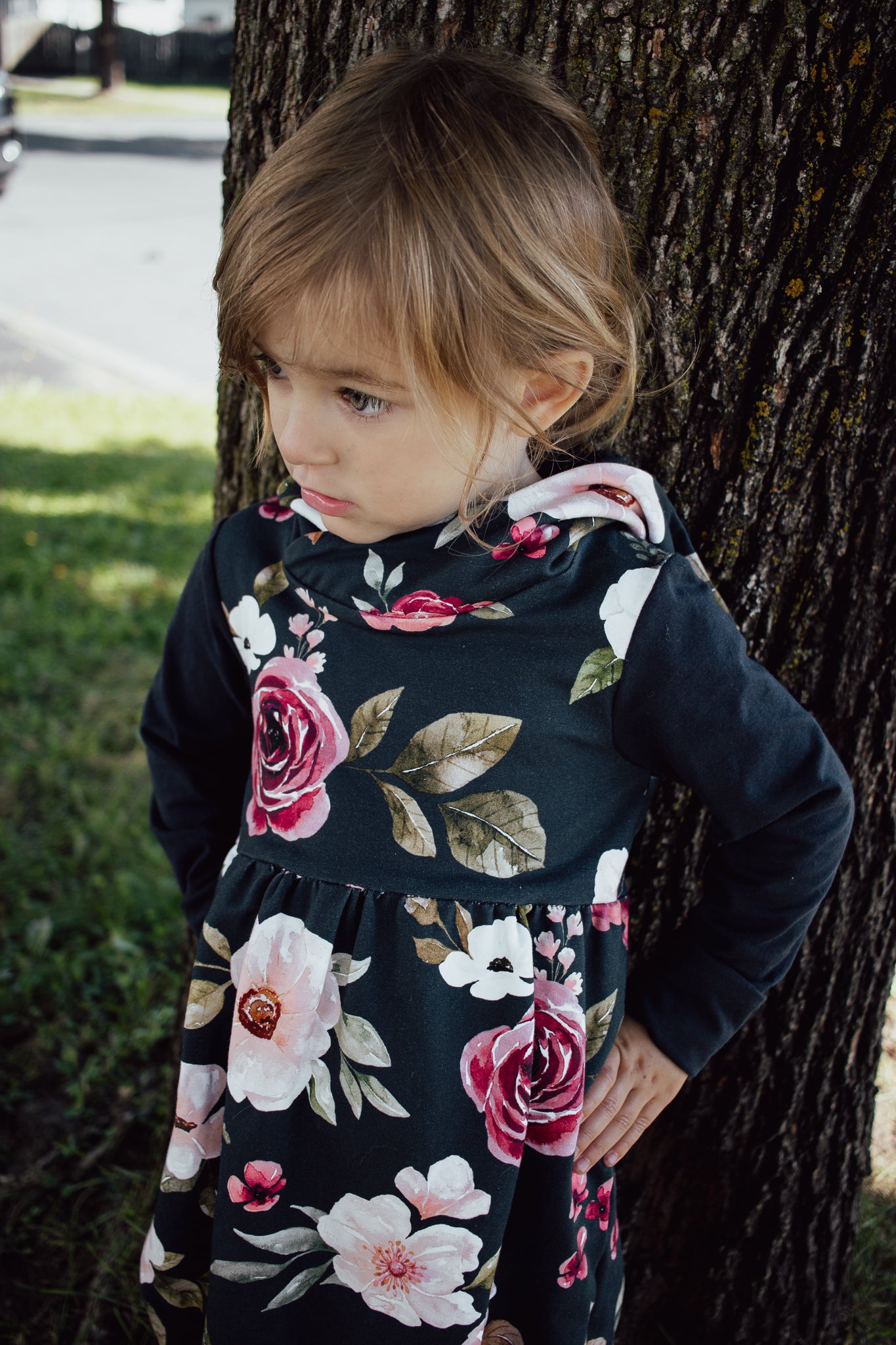 Navy floral baby clearance dress