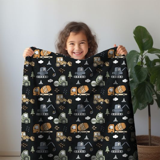 IN STOCK | Minky Blanket - Trucks