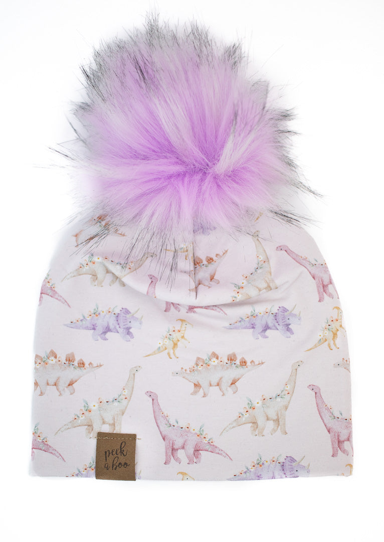 IN STOCK | Children Slouchy Beanie - Pink Dinos