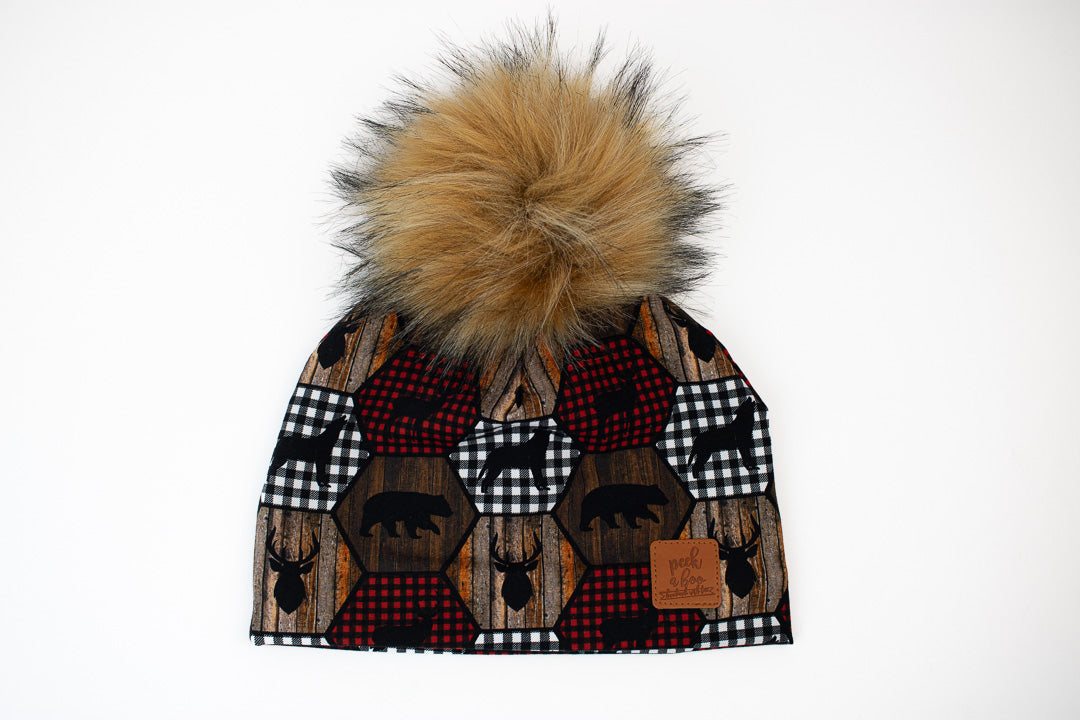 Adult - 3 Season Toque Plaid animals