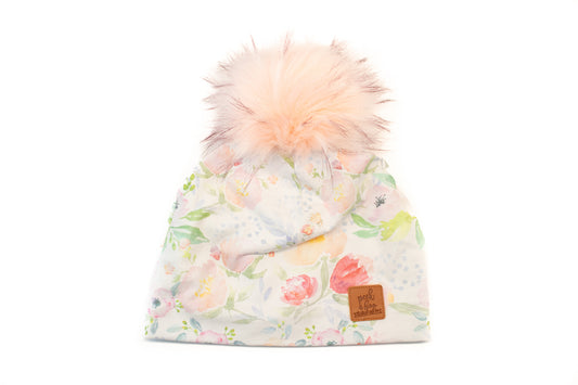 3 Season Toque White floral